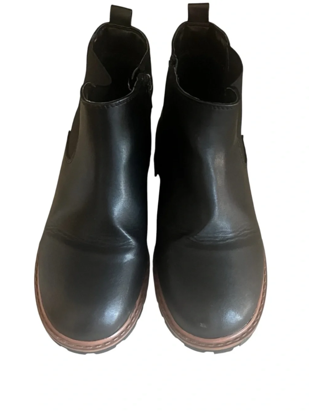 Nordstrom Kids Black Ankle Boots with Brown Sole